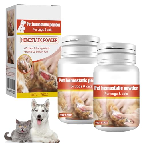 Cutiolly Wund Hautpuder für Hunde,2pcs Hunde Wundheilpuder,Erste-Hilfe Wundpuder,Blutendes Pulver für Hunde,Katzen