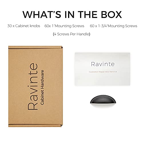 Image of Ravinte Oil Rubbed Bronze Drawer Pulls Cabinet Cup Pulls 3 Inch 30 Pack | Kitchen Hardware, Cup Pull Shape, Cabinet Handles, Drawer Handles, Smooth Drawer Grip,For Dressers, Cupboards
