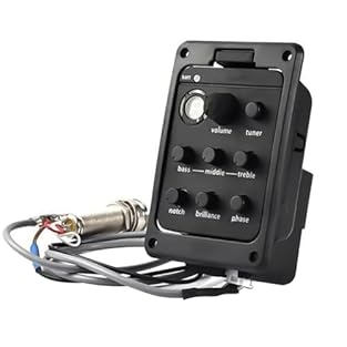 Innovative Design:3-band equalizer with piezoelectric pickup, suitable for various controls, volume control, bass, mids and treble controls, built-in LCD display, built-in tun-er, phase switch and swivel design. Easy to use: built-in tun-er. preamp w...