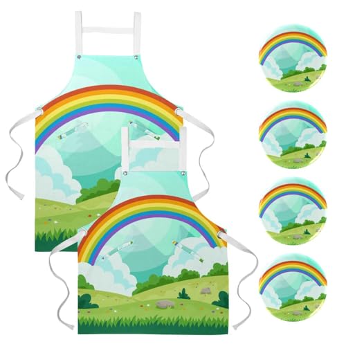 Tablier de serveuse avec 4 broches amovibles pour restaurant et travail