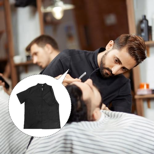 Ropa de peluquería transpirable bolsillos ropa de trabajo salón 4