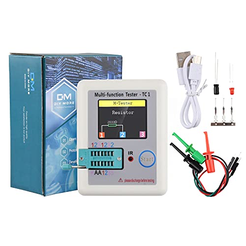 Diymore LCR TC1 ESR Testeur Transistor Inductance Capacitance Résistance ESR Mètre Multifonction Tester TFT LCR Testeur de Transistor pour Diode Triode Condensateur Resistor Transistor ESR NPN PNP