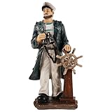 Placement sûr et stable : grâce à sa base solide, cette statue de barreur marin parfaitement en place, qu’elle soit utilisée comme statuette de capitaine de bureau, comme décoration de table vintage sur le thème nautique, comme figurine décorative marine ou comme objet de collection sur le thème de la voile