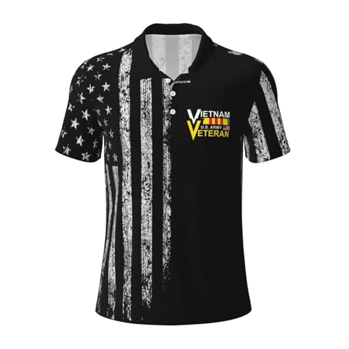 Luofebi Vietnam Veteran Polo Shirt Men Golf Moisture Wicking