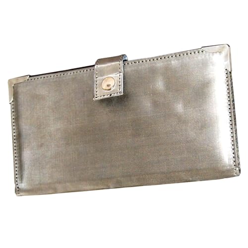 Home Shopping Selections Tarjetero de acero inoxidable con elegante compartimento para dinero, Silver, L10 x W7 cm., Moderno