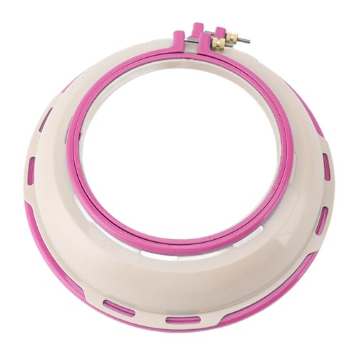 Aro de bordado redondo de 25 cm y bastidor para acolchado de punto de cruz rosa 2