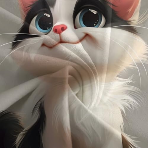 Housse de couette chat 3D avec fermeture éclair pour simplifier le lit double - 7