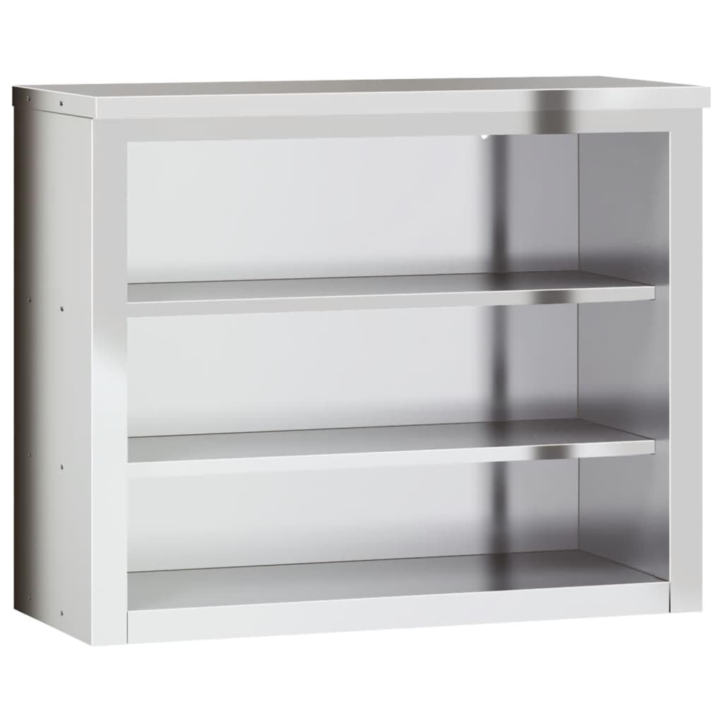 vidaXL Armario de Pared de Cocina con Estantes, Armario Auxiliar de Almacenaje, Armario Colgante, Mueble para Cocina, Acero Inoxidable