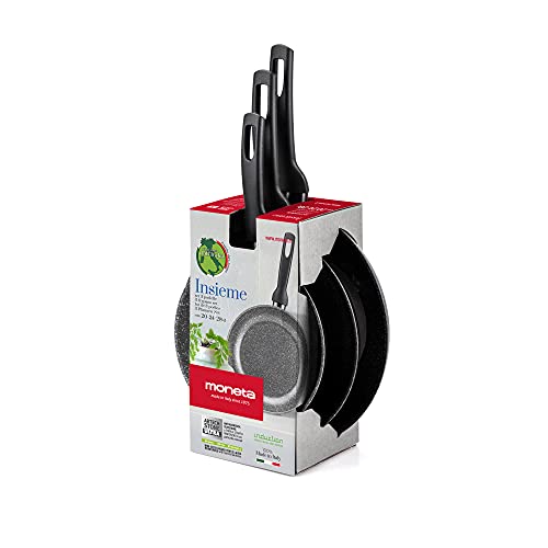 Moneta Insieme - Juego de sartenes de 20, 24 y 28 cm, apto para inducción