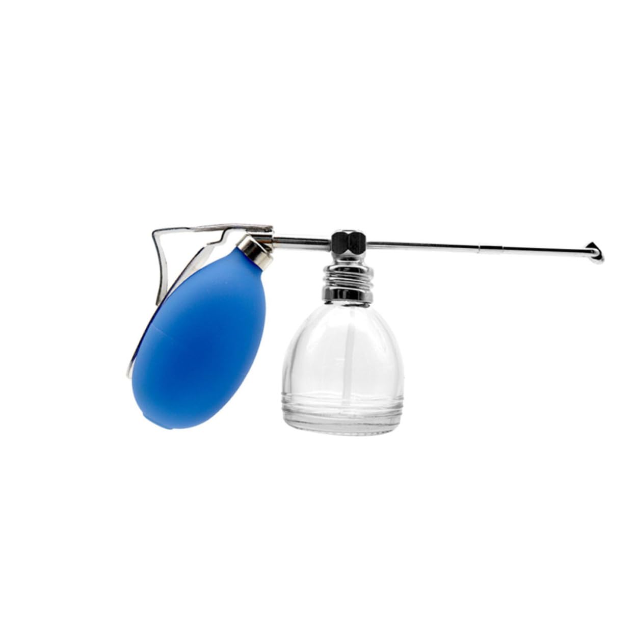 Mikinona Botella Pulverizadora para Peluquería, Vidrio Azul, Pulverización de Polvo, Recargable y Fácil de Desmontar, Uso en Casa y Viaje