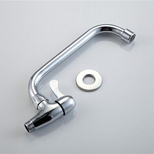 Miniatura 5 de Grifo De Cocina Moderno Para Fregadero Montado En La Pared Con Boquilla Giratoria De Agua Fría Grifo De Latón De Una Sola Manija