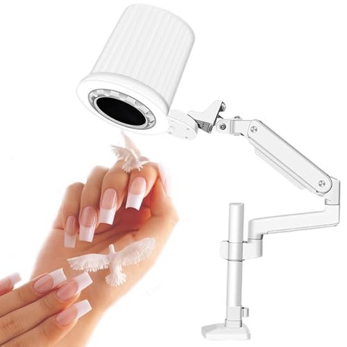 Aspirador de polvo de uñas profesional, 80 W de potencia de succión potente, colector de polvo de uñas con filtro intercambiable de grado industrial de gran capacidad, LED regulable incorporado