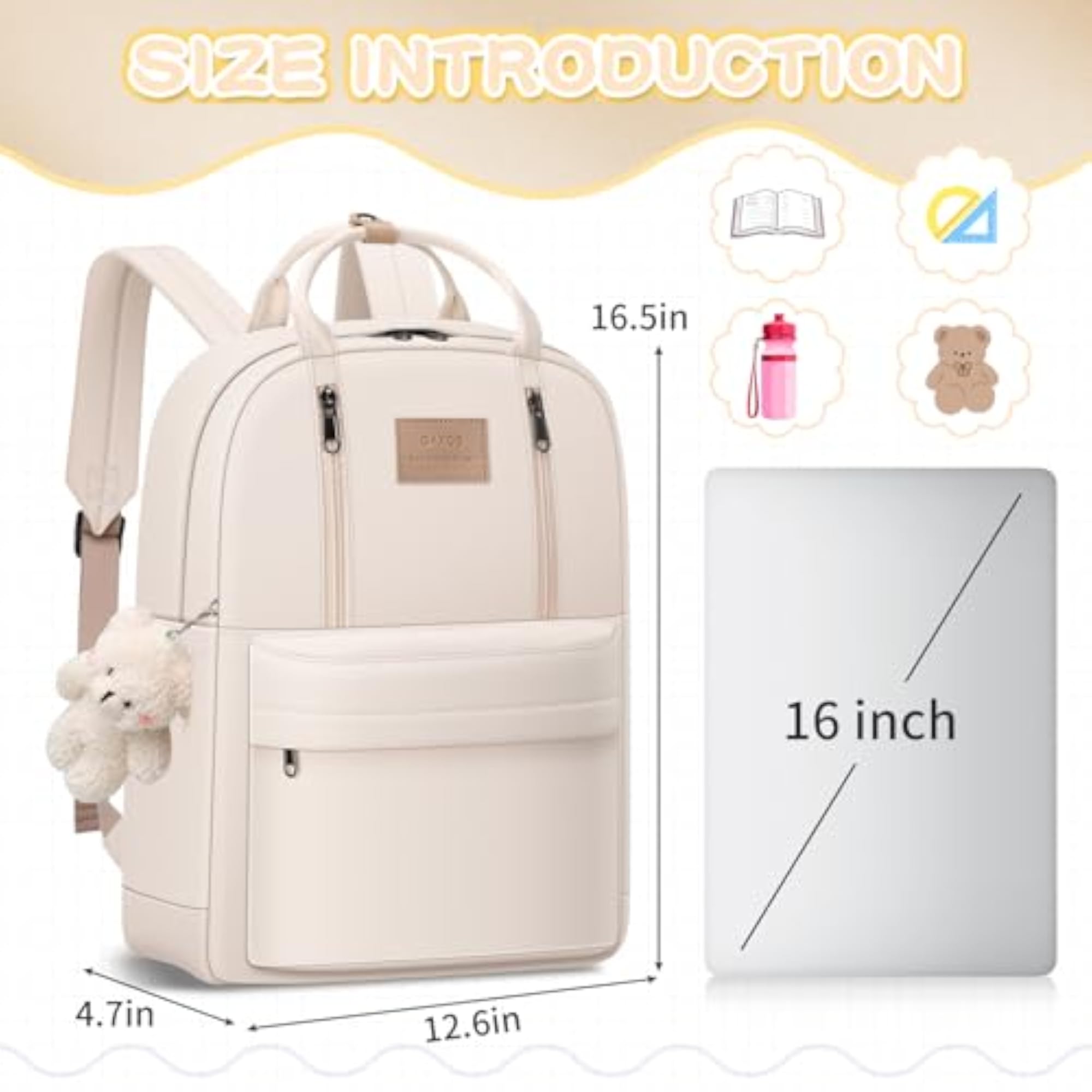 Preppy Cute Aesthetic School Backpack