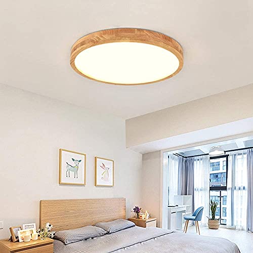 Plafondnier LED en bois moderne 5cm dimmable pour chambre - 5