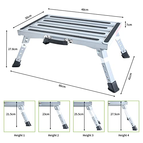 GARDTECH Gradino Pieghevole in alluminio, Sgabello...