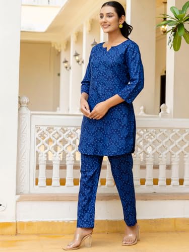 Image of feranoid Elegant V-Neck 3 /4 Sleeve Kurta & Pant Co-ord Set (S-XXL)