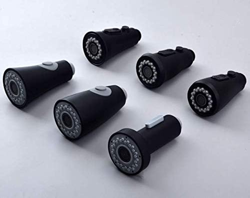 Matte Black Kitchen Sink Faucet Head 2-Function Pull-out Spray Head for Bathroom Kitchen Faucet Replacement Part G1/2 Connections (Model 5, Matte Black)