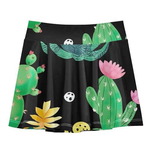 Joisal Girls Skorts Athletic Shorts Green Cacti Succulents Flowers Toddlers Tennis Skirts Cartoon Girl Skort 3t