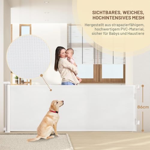 HollyHOME Treppenschutzgitter Ausziehbar, 300cm Türschutzgitter, Weiß – Ansicht 3