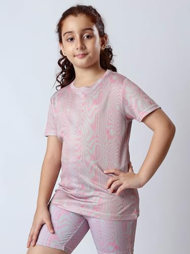 Image of Girl's Active Sports Wear Solid Short Sleeve Running Workout Tshirts Athletic Tops Lightweight Quick Dry Training Yoga Round Neck Tshirt (4 to 14 YRS)