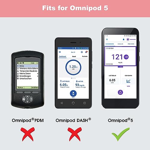 MEDMAX Silicone Case for Omnipod 5, Lightweight Shockproof Anti Slip Protective Cover Soft Gel Skin with Raised Bezel for Omnipod 5 Gerät, (Rot)