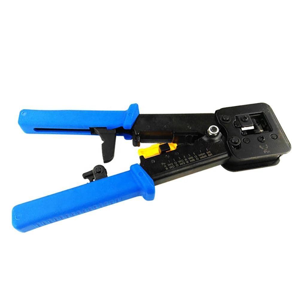 PrimeX PX-8060Y RJ45/RJ11 CAT6 Yeni Nesil Jak Pense, 8P8C RJ45 ve 6P4C RJ11 Uyumlu Network Telefon Kablo Ucu Sıkma Pensesi, Kablo Kesme Soyma Kilitli Yaylı Jak Çakma Pense