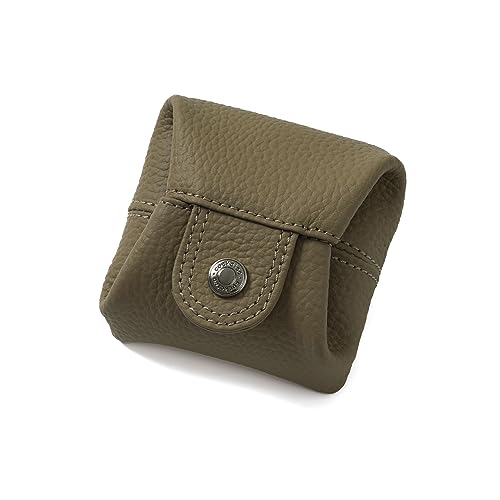Image of Cockatoo Genuine Leather Coin Pouch Change Holder, Mini Snap Pocket Wallet for Men Women (Shifting Sand,Large)