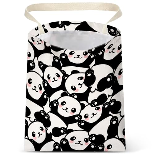 Image of Car Trash Bag Hanging No Snap Small Garbage Bag for Car Back Seat Cute Printed One-handed Strap Trash Bags Car Accessories-Panda Car Trash Bags
