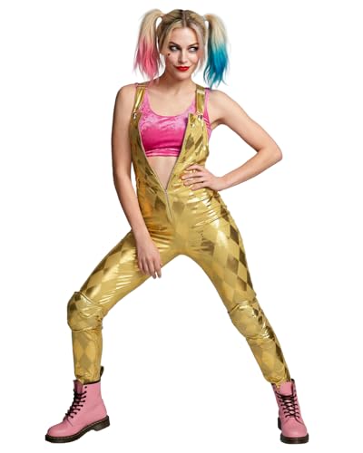 Funidelia | Disfraz de Harley Quinn - Birds of Prey para mujer Superhéroes, Suicide Squad - Disfraz para adultos y divertidos accesorios para Fiestas, Carnaval y Halloween - Talla S - Dorado