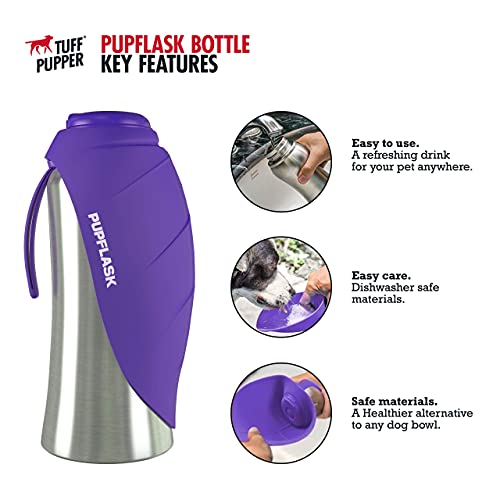 Pupflask Large Dog Water Bottle | 27 Or 40 Oz Stainless Steel | Convenient Dog Water Dispenser | Puppy Travel Water Bowl | Portable Pet Water Bottle | Leak Proof Bottle Perfect Size For All Dog Breeds #TOP1