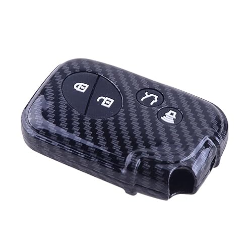 ihreesy Car Key Fob Cover Case,ABS Keyless Entry Key Fob Protector Cover Carbon Fiber Pattern Car Key Case Smart Key Shell Case with Keychain