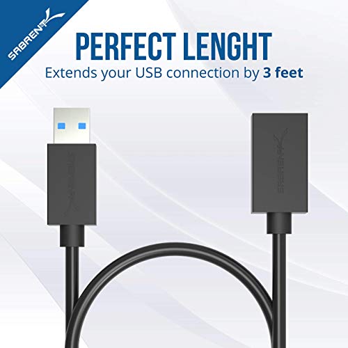 Sabrent 4-Port Usb 3.0 Hub + 22Awg 3 Feet Usb 3.0 Extension Cable #TOP4