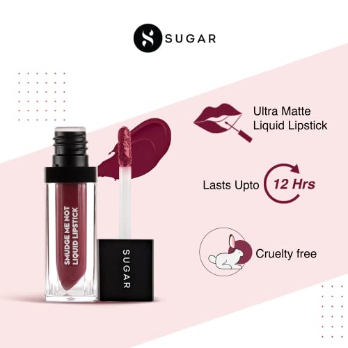 Image of SUGAR Cosmetics Smudge Me Not Liquid Lipsticks for Women | Transferproof & Waterproof | Lasts 12+ Hours | Matte Lipstick | 4.5ml - 22 Mia Sangria (Purple Pink)