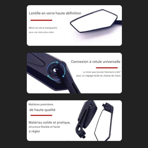 Espejo retrovisor de bicicleta para evitar accidentes con ajuste 360 en manillar 6
