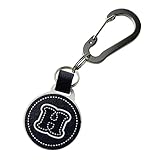 [HERBE] イニシャル カラビナ付 PPキーホルダー カラビナキーリング 名札 タグ バッグ ランドセル イニシャルキーホルダー ダークネイビー （黒に近い紺） イニシャル T