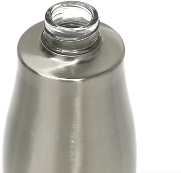 11oz Glass Soap Dispenser with Non-Slip Coaster, Brushed Nickel Rust-Proof Shell 304 Stainless Steel Pump Liquid Soap Bottle for Kitchen or Bathroom Countertop Hand Dish Lotion Leak-Proof