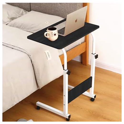 Smallrun Mesa de Escritorio Altura Ajustable, Mesa de Ordenador con Rueda para Tablet esas de Centro, Auxiliar para Ordenador Portátil (Rueda-N)