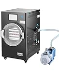 VEVOR Gefriertrockner Gefriertrocknungsmaschine Trocknungsausrüstung (4–6 kg Kapazität) für Lebensmittel mit 4-lagigen Tabletts & einstellbarer Temperatur und Zeit, für Früchte Obst Schwarz