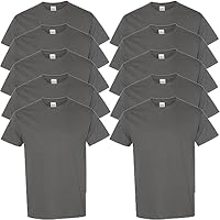 Gildan Men's Heavy Cotton T-Shirt, Style G5000, Multipack, Charcoal (10-Pack), X-Large