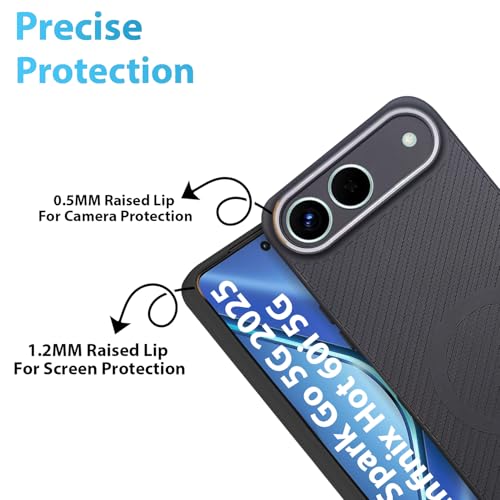 Image of LIRAMARK Rugged Carbon Fibre TPU Armor Silicone Back Cover Case for Tecno Spark Go 5G 2025 | Infinix Hot 60i 5G