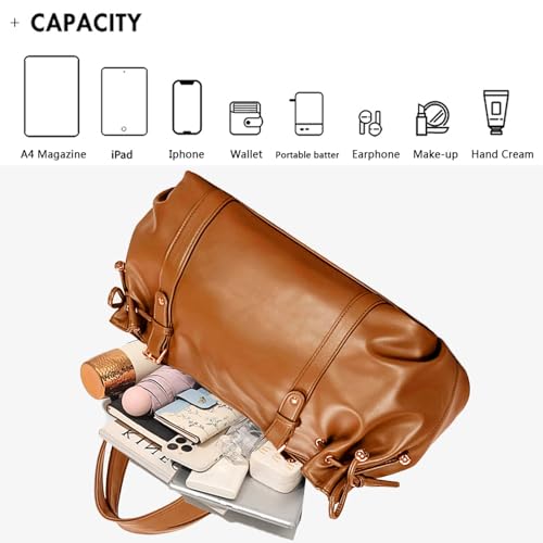 Image of JINMANXUE Woven Tote Bag For Women,Travel Shoulder Bag, Large Hollow Beach Soft Satin Handbags Hand-woven Satchel Clutch (Amber Brown)