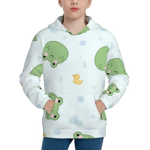 Kawaii Frogs Kid Hoodies Boys Sweatshirts Girls Pullover with Pocket