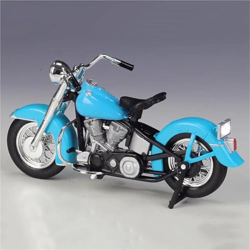 Miniature Harley Davidson 74FL turquoise pour décoration de bureau vintage