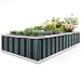 KING BIRD Extra-Thick 2-Ply Reinforced Card Frame Raised Garden Bed Galvanized Steel Metal Planter Kit Box Green 68"x 36"x 12" with 8pcs T-Types Tag & 2 Pairs of Gloves Grey, 17 Cu. Ft.