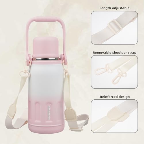 Image of BJPKPK Stainless Steel Insulated Bottle with Handle & Strap, 27oz