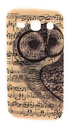 Coque Arriere Silicone Hiboux Chouette partition Musique pour Téléphone Samsung Galaxy Core Plus G350 (GT-G3500 SM-G350 G3502) Etui Case hiboux en Silicone de Protection Contre Les Chocs Anti-Rayures