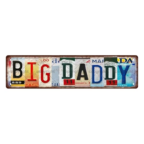 BIG DADDY PEOPLE Metal Tin Street Sign Bar Cafe Garage Cave Home Room Wall Bathroom Farmhouse Garden Porch Patio Decor, 16 x 4 Inch