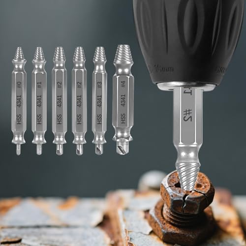 6PCS Damaged Screw Extractor Set with HSS Material –...
