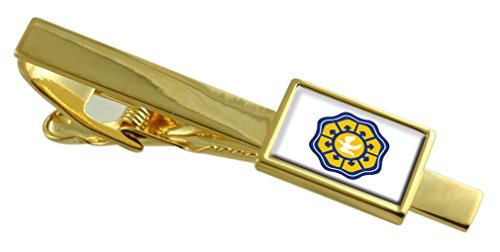 Bandera de Nicosia clip de corbata dorado elegante para hombre