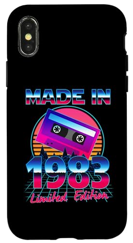 Custodia per iPhone X/XS 41 Years Old Retro Vintage 1983 80s Cassette 41st Birthday